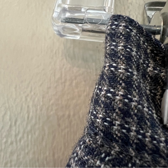 VTG Plaid Worsted Wool Navy Black Gray 28 Pleated High Rise Straight Leg Pants - Picture 3 of 15